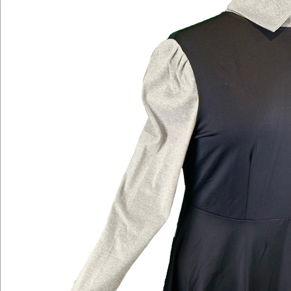 Tang Ling Rui Black A-line Military Style Long Sleeve Collar Dress Women's 4XL - Picture 4 of 6